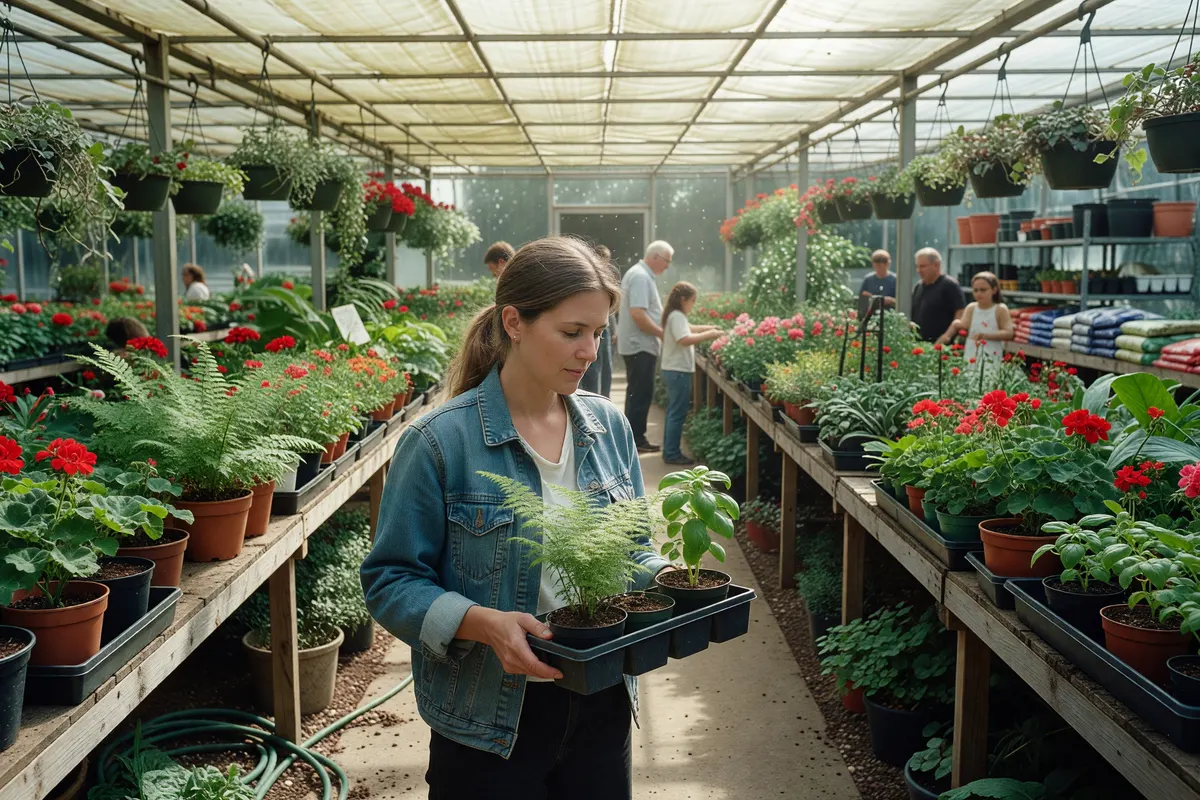 a quick shot of the rows of plants at the nursery