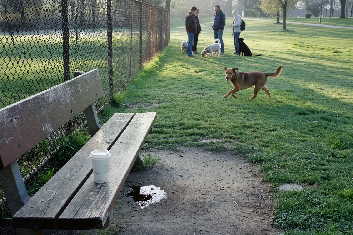 coffee cup on the bench after the spill