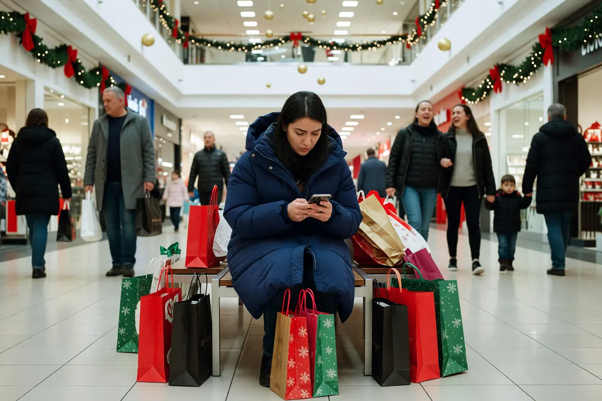 quick snap of me taking a break on one of the mall benches