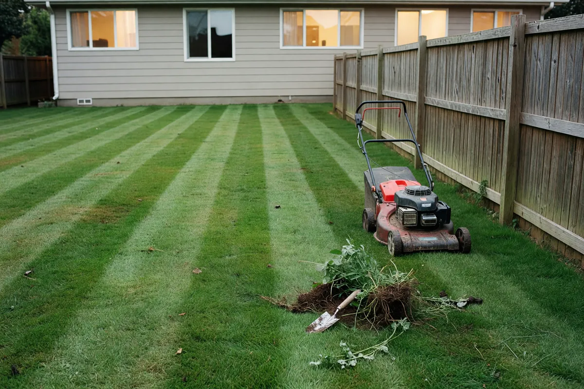 backyard after we finished mowing