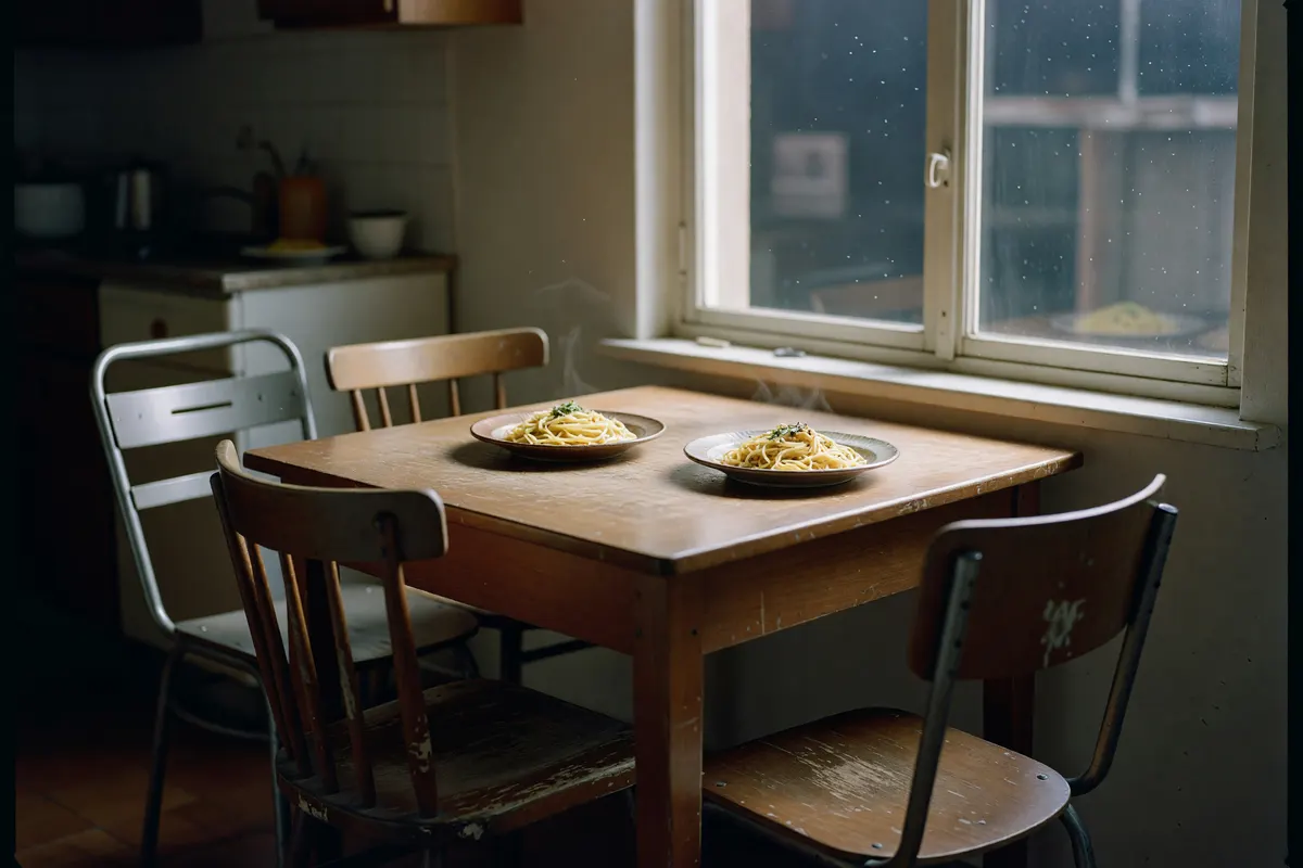 our dinner table after we finished eating