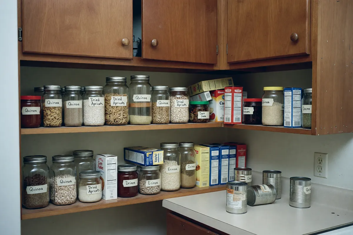 pantry after the big cleanout, still a couple cans left out