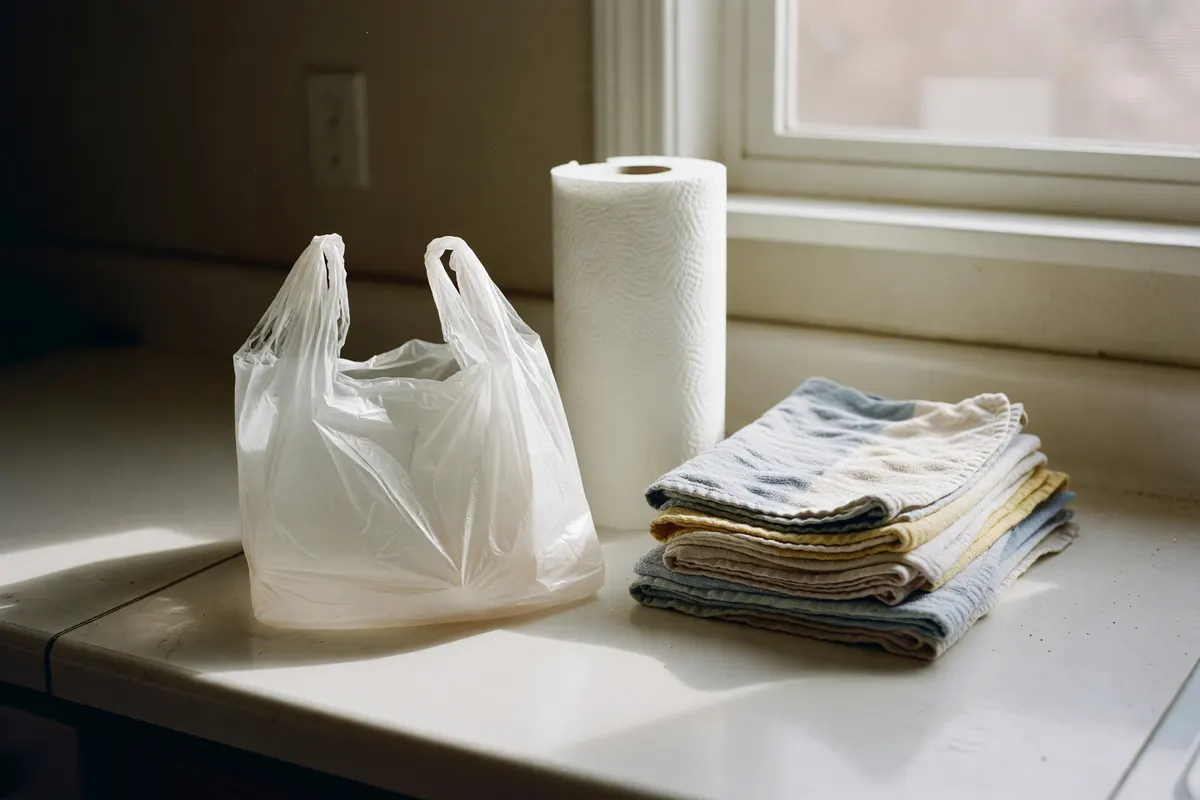 shopping bag on the counter after getting home