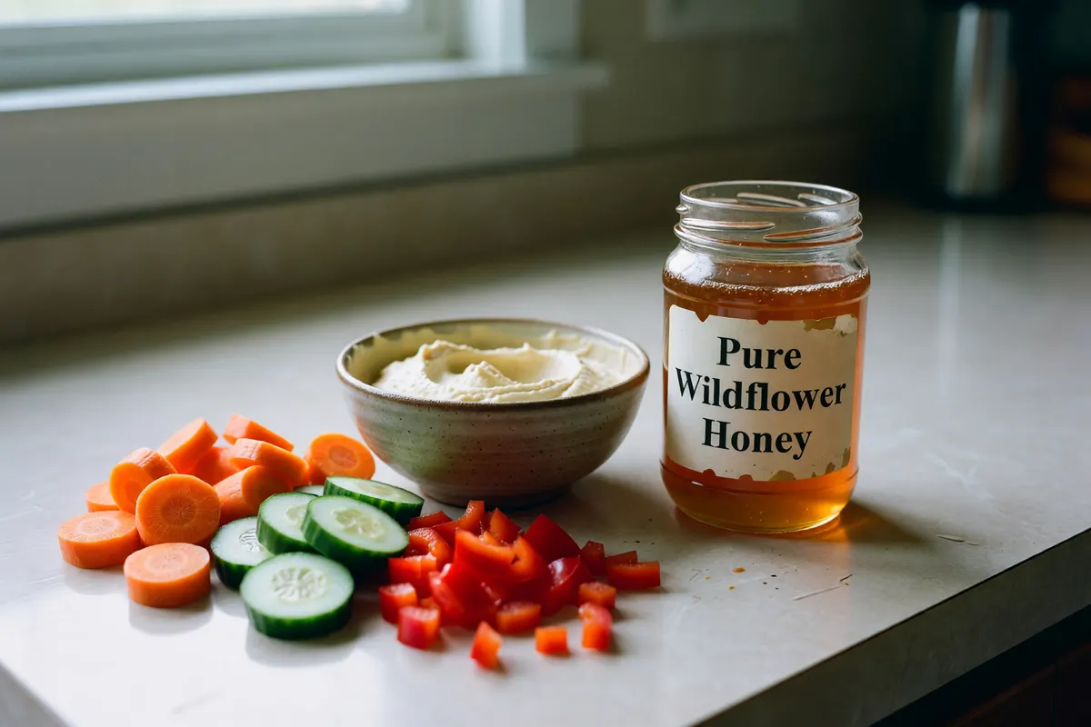dip prep with the honey jar lid still on
