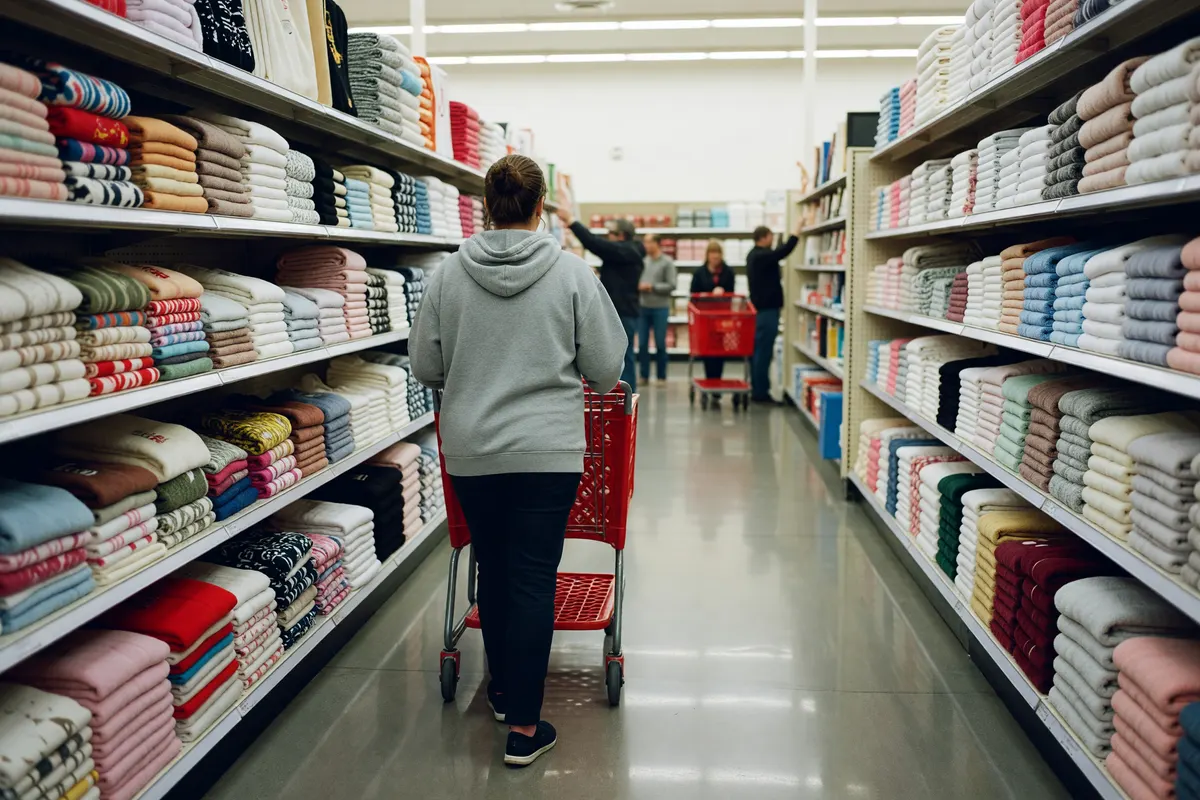 phone shot of me pushing the cart down the aisle