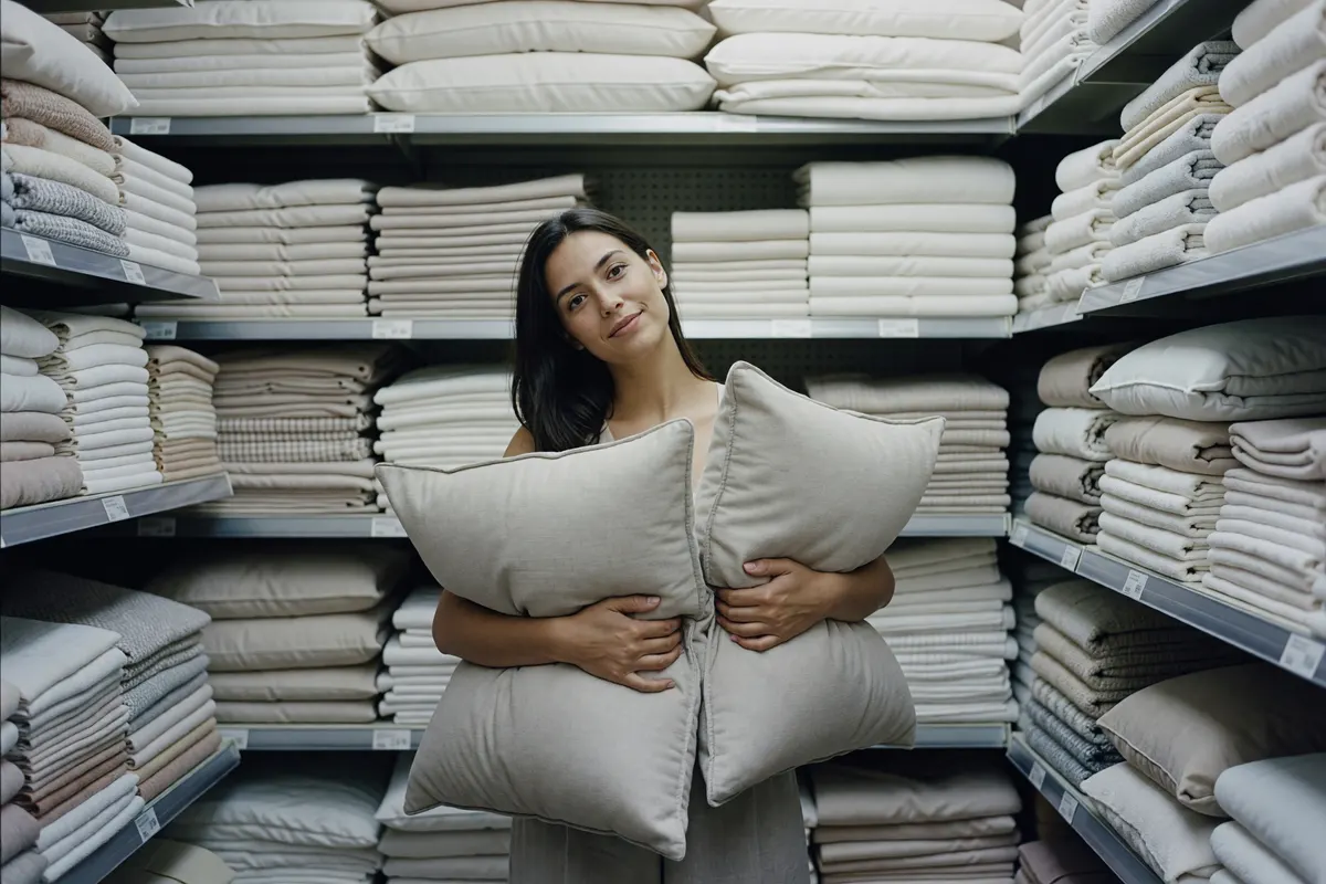 phone snap of the textiles aisle while i was picking pillows