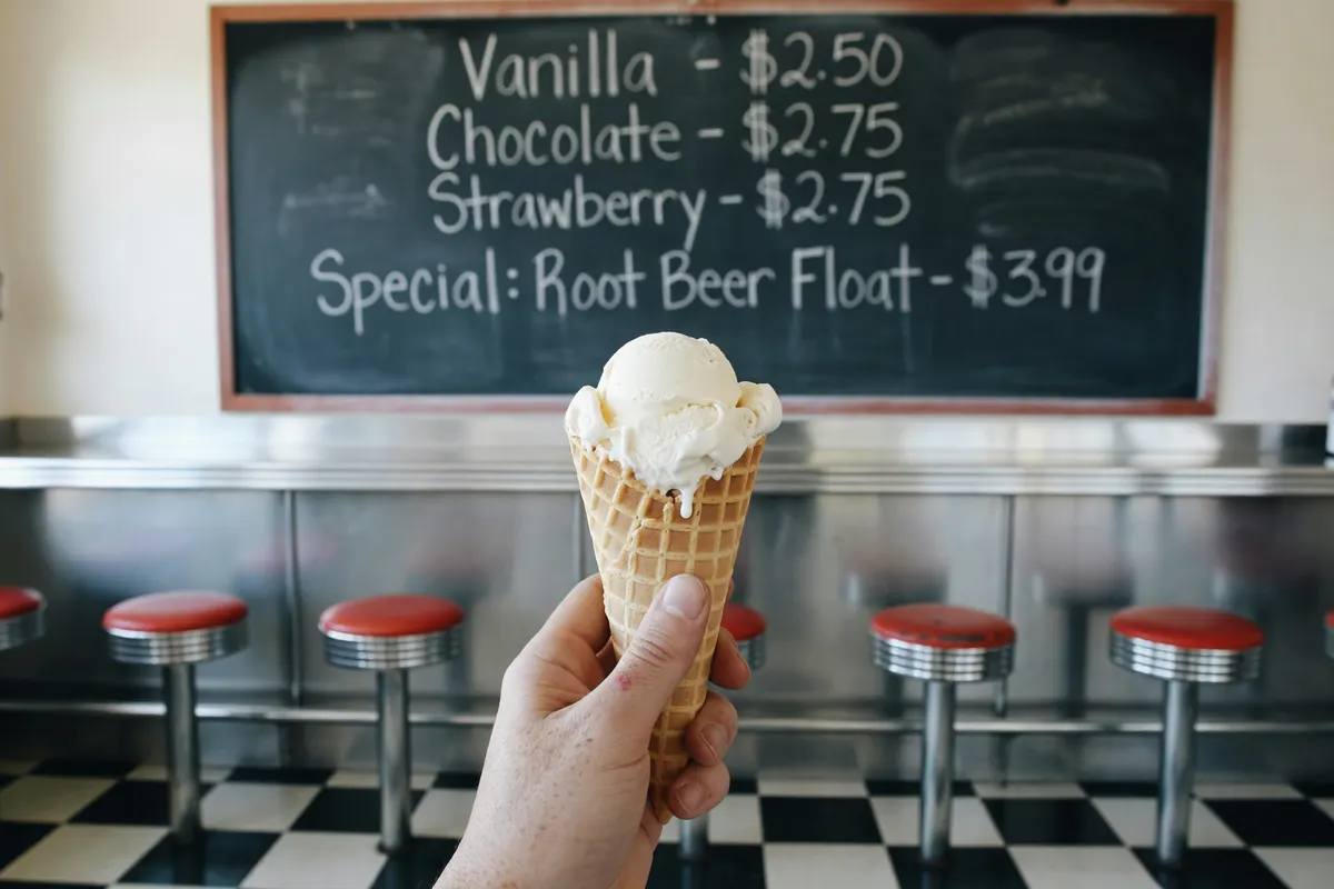 phone photo of my cone at the counter