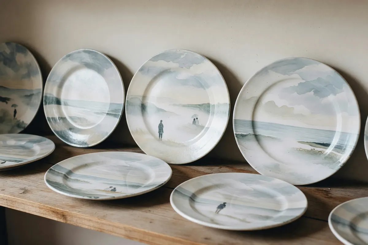 the cloud parade plates in the shop