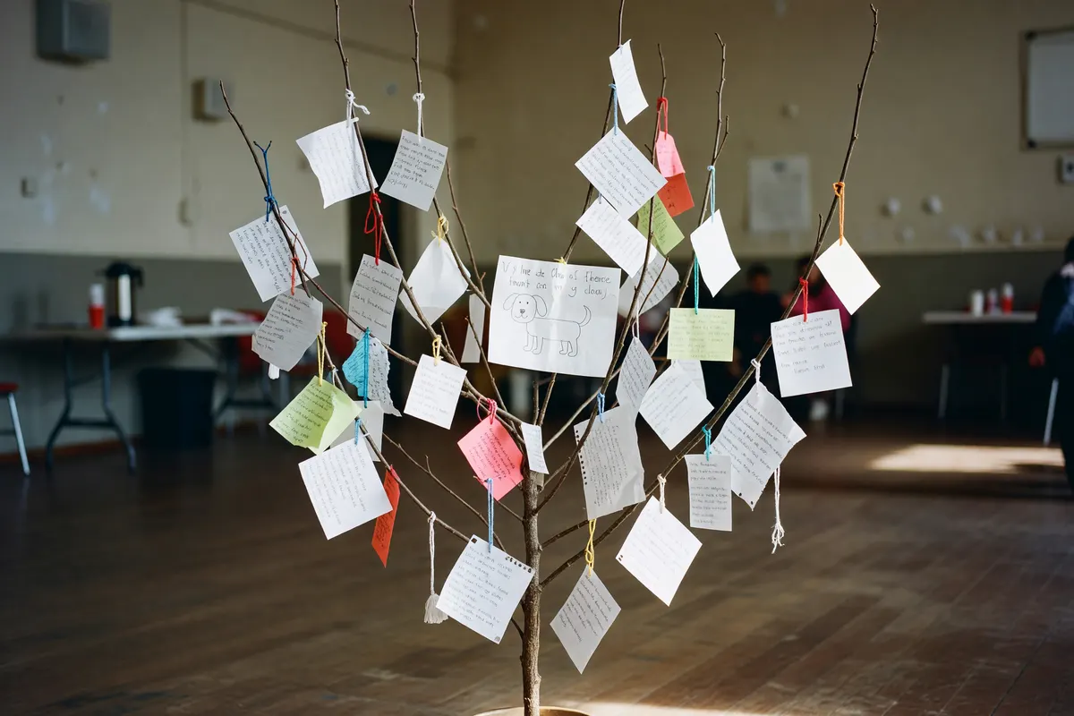 our messages on the shelter wish tree