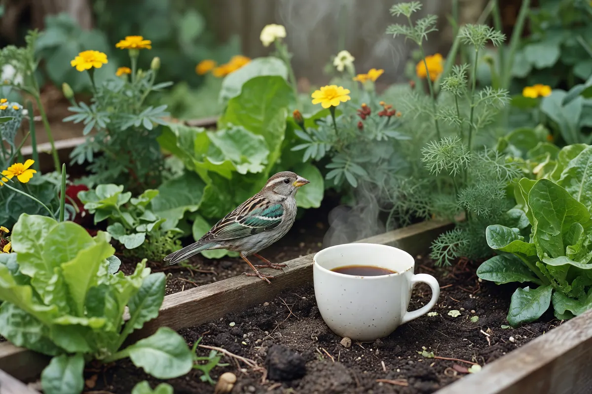 one of the pinthawks checking out my coffee