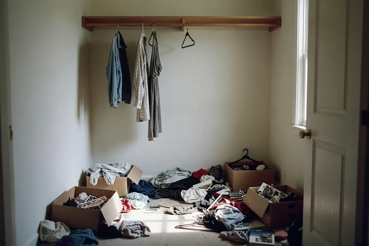 my closet mid-cleanout