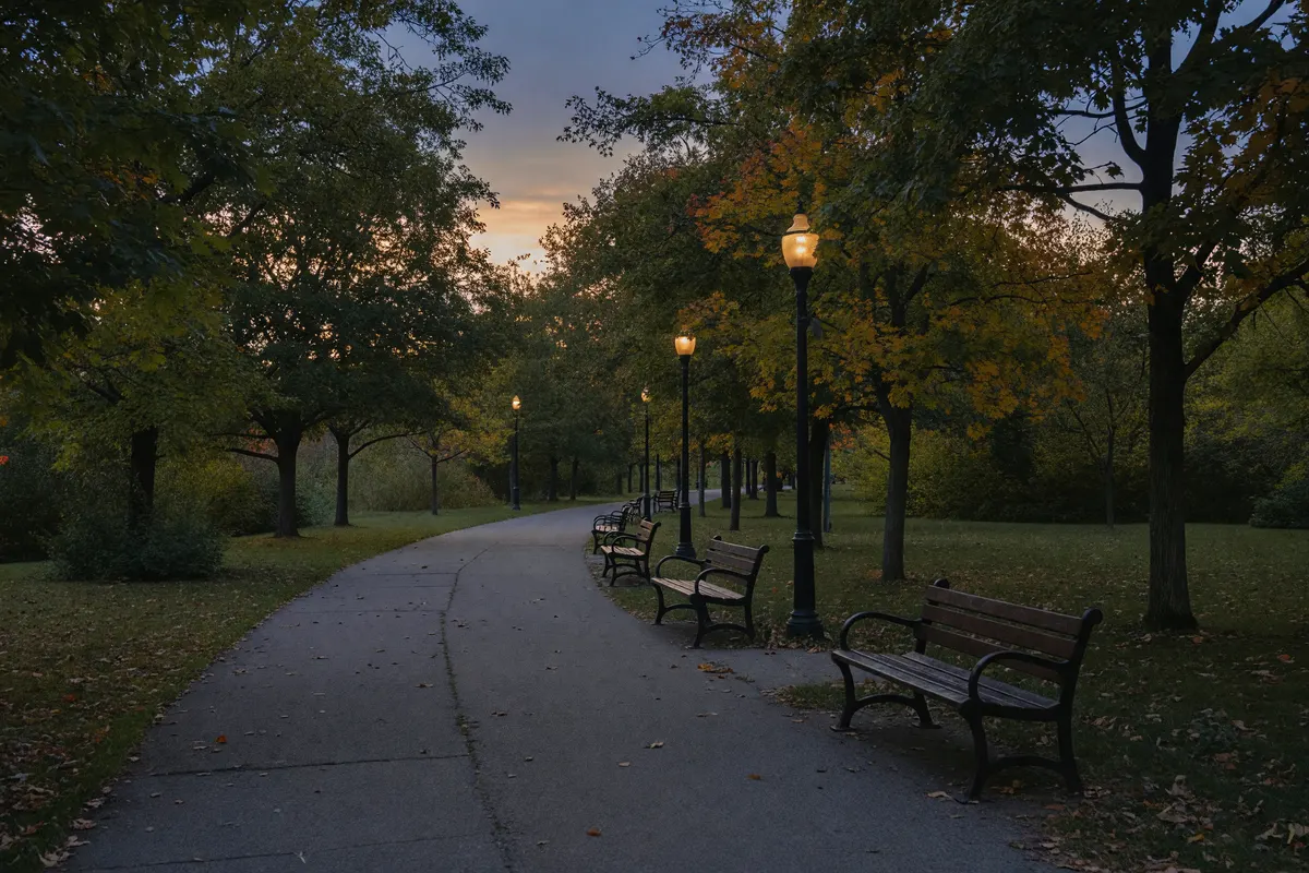 photo of the bike path right after we left the house