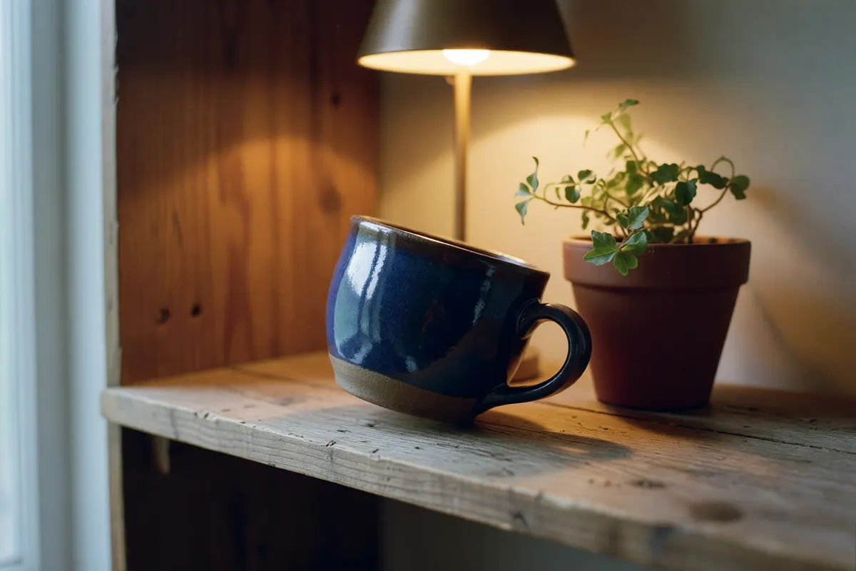 my finished cup next to the struggling plant