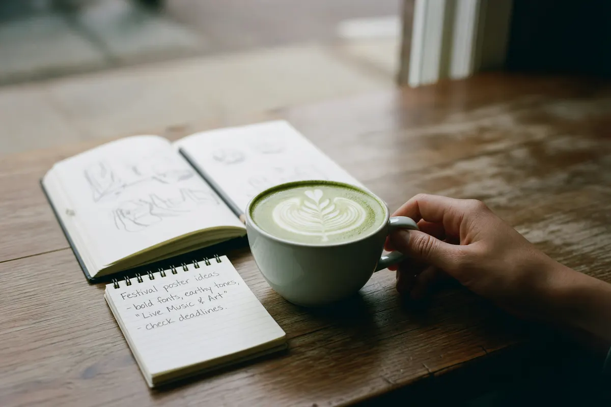 coffee and quick sketch session by the window