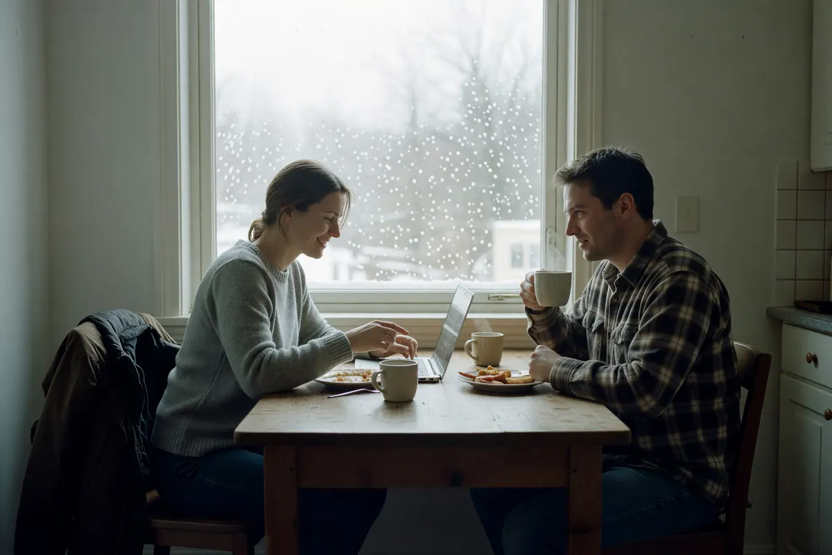 after-shoveling photo of the table still waiting