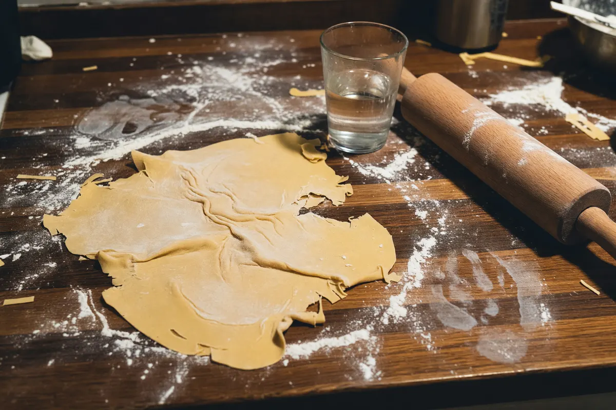 photo of the counter after the dough fight