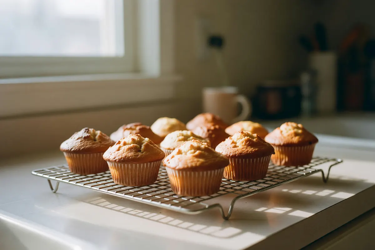 muffins cooling on the rack