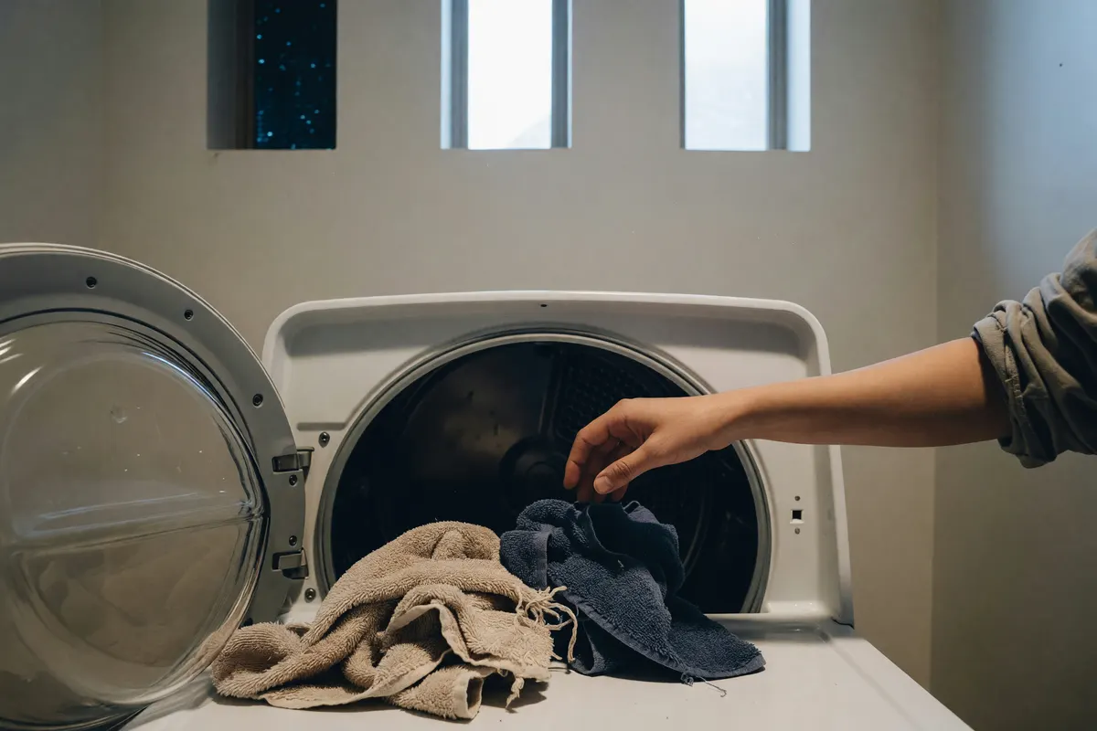 pulling stuff out of the dryer