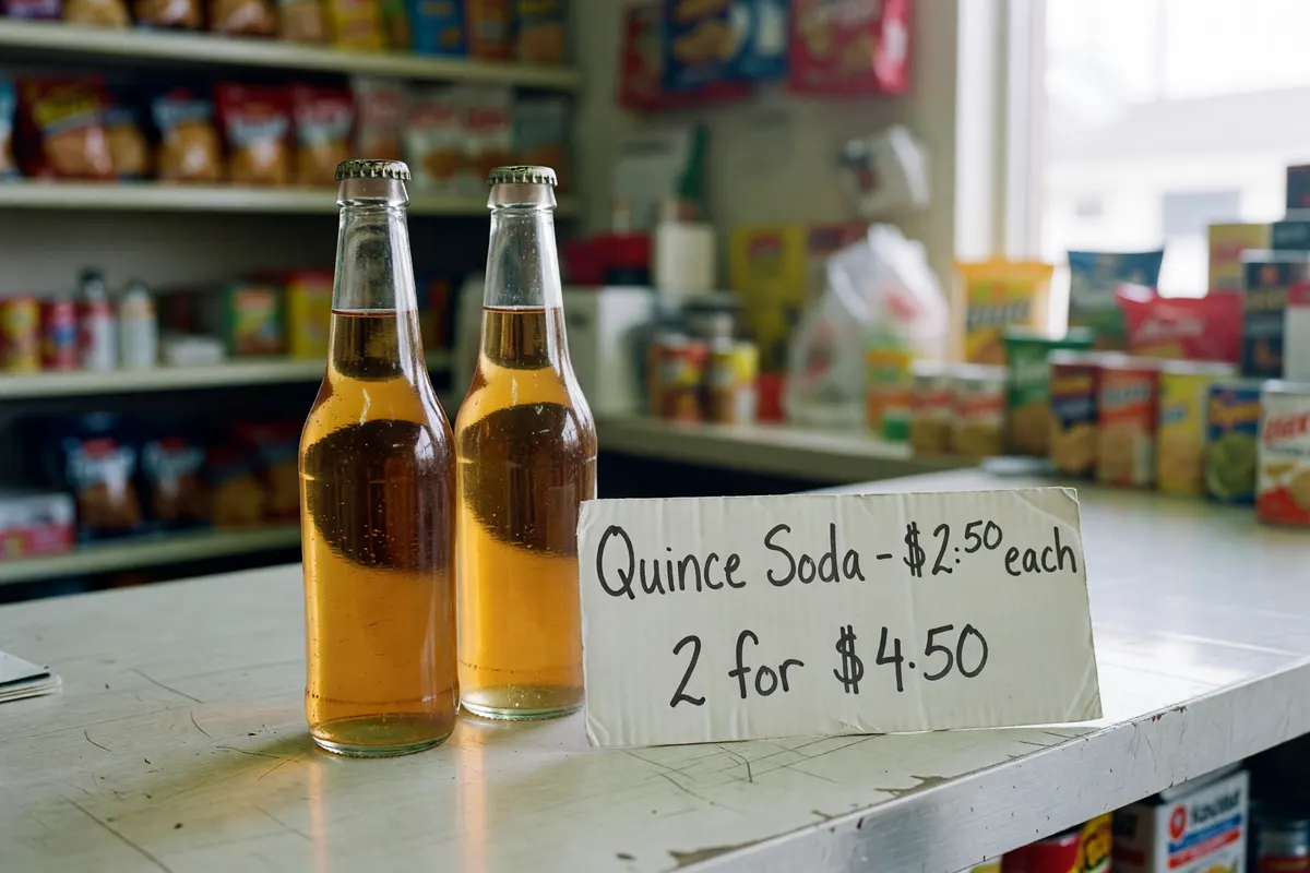 soda bottles on the counter