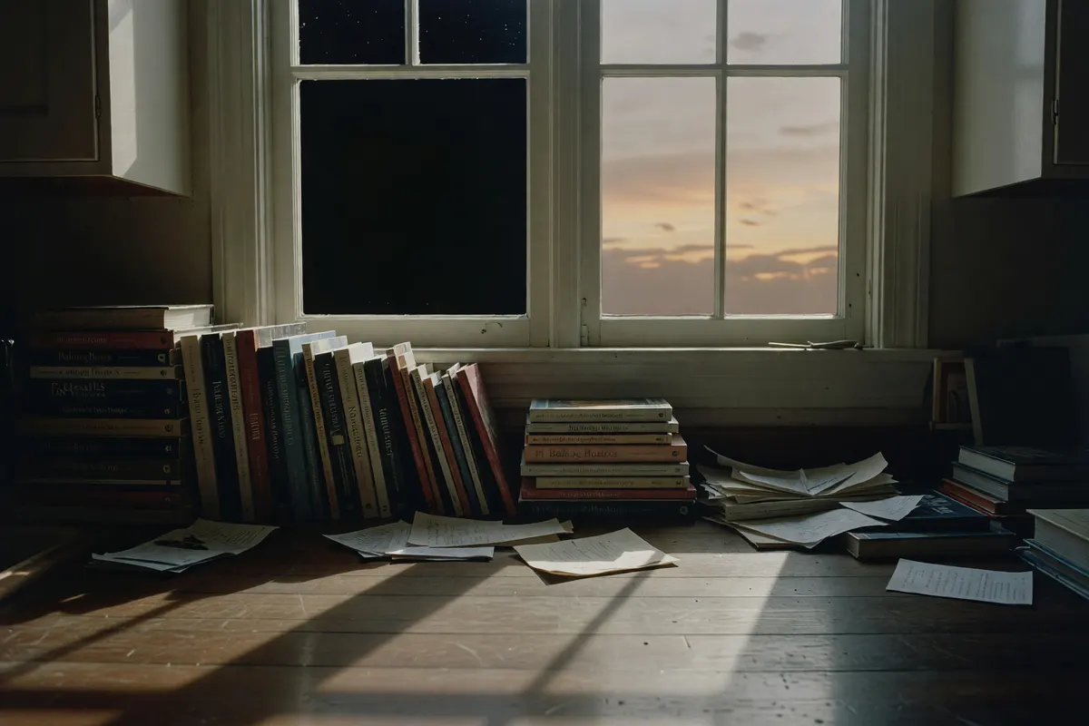 window light and books on the counter
