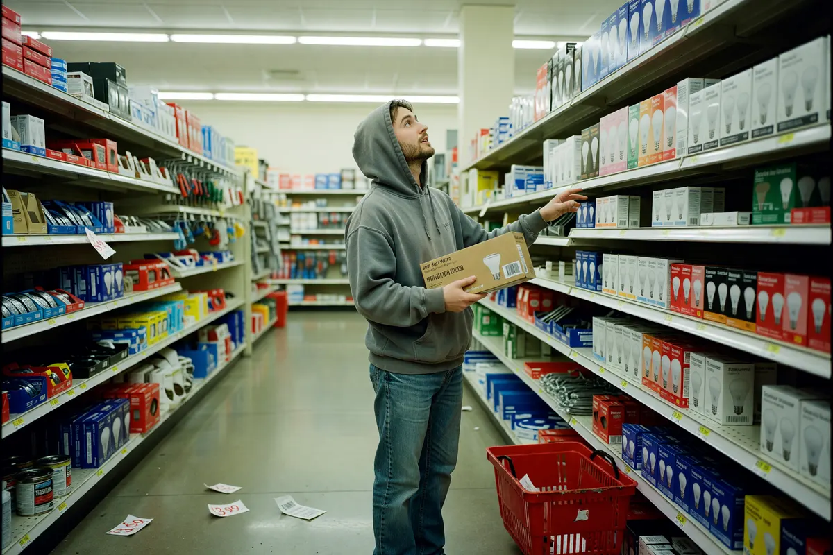 aisle shot from tuesday, box in hand