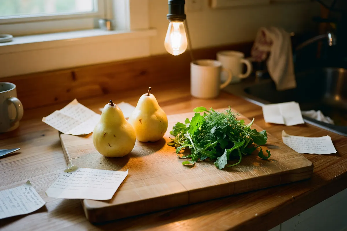 moonpears on the board before i started slicing