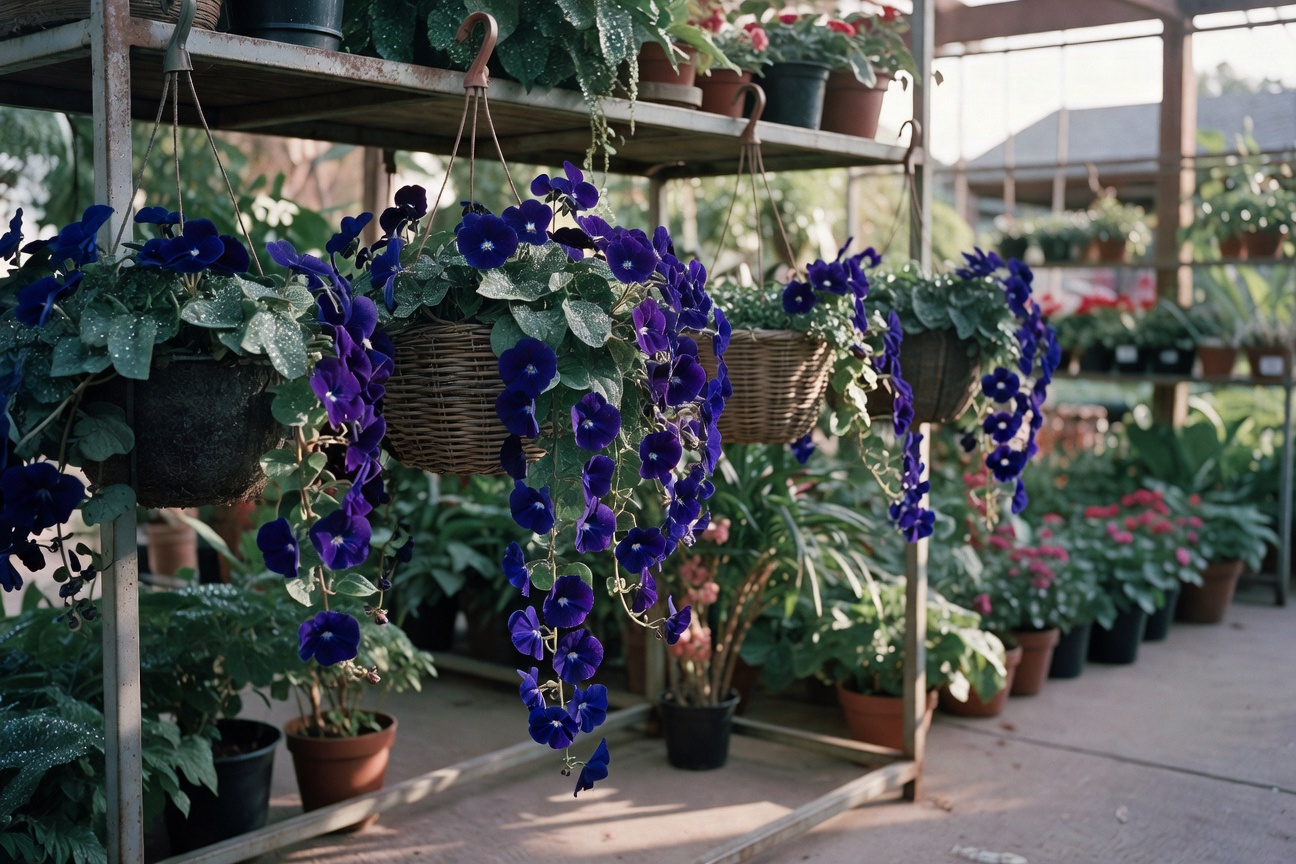 Some pretty vellbloom baskets at the nursery today.