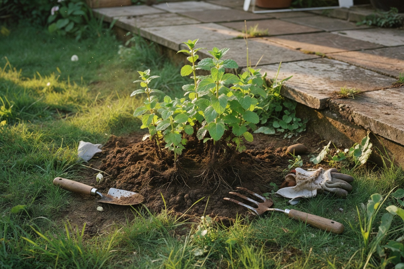 Got the lemonmint planted near the patio.