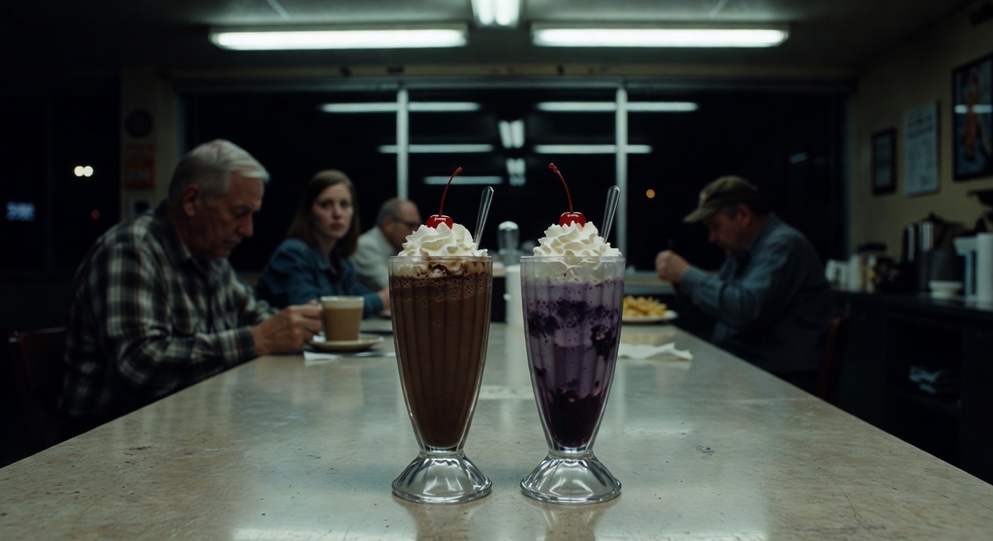 Milkshakes at the diner after trivia night.