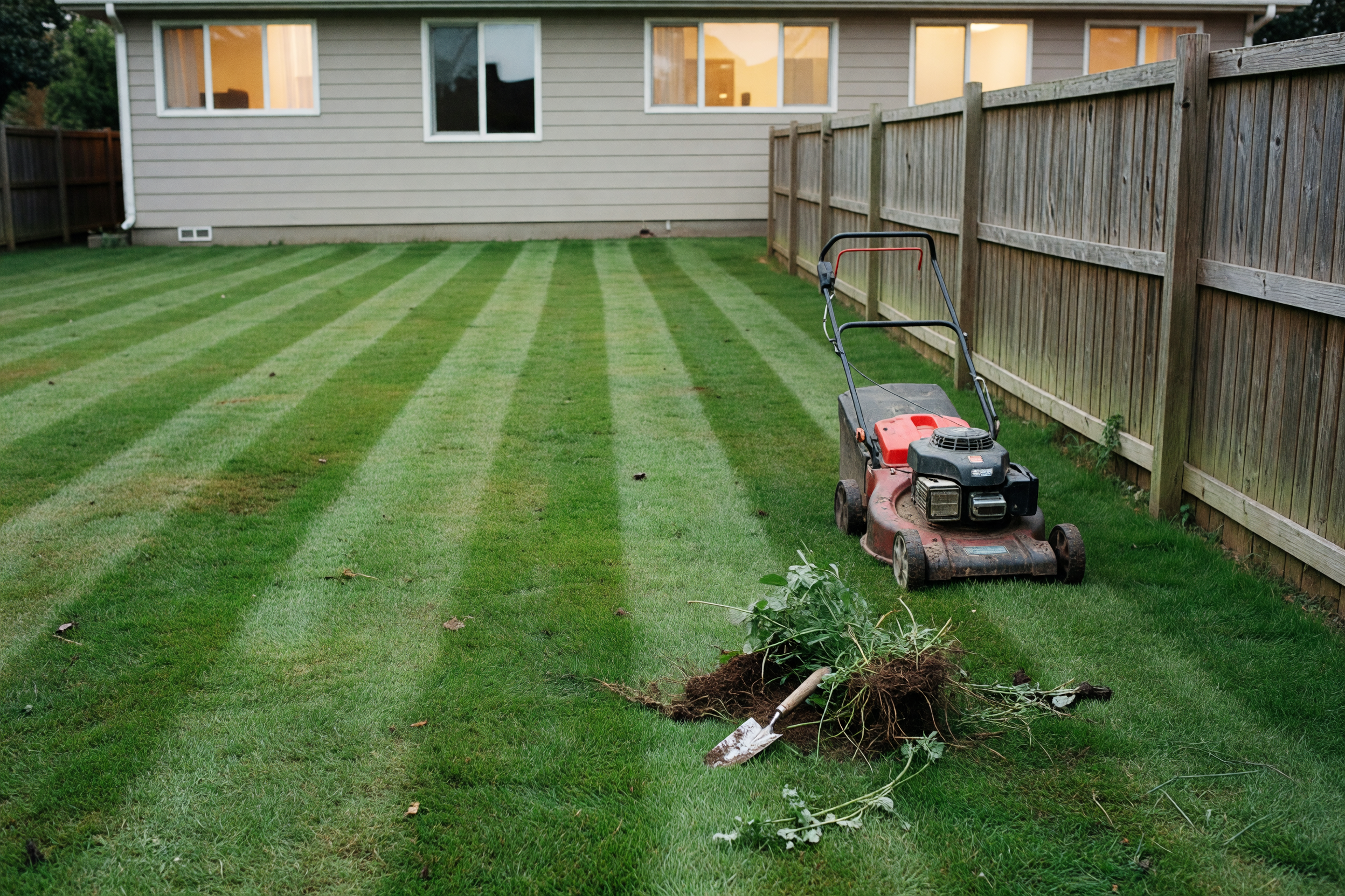 backyard after we finished mowing