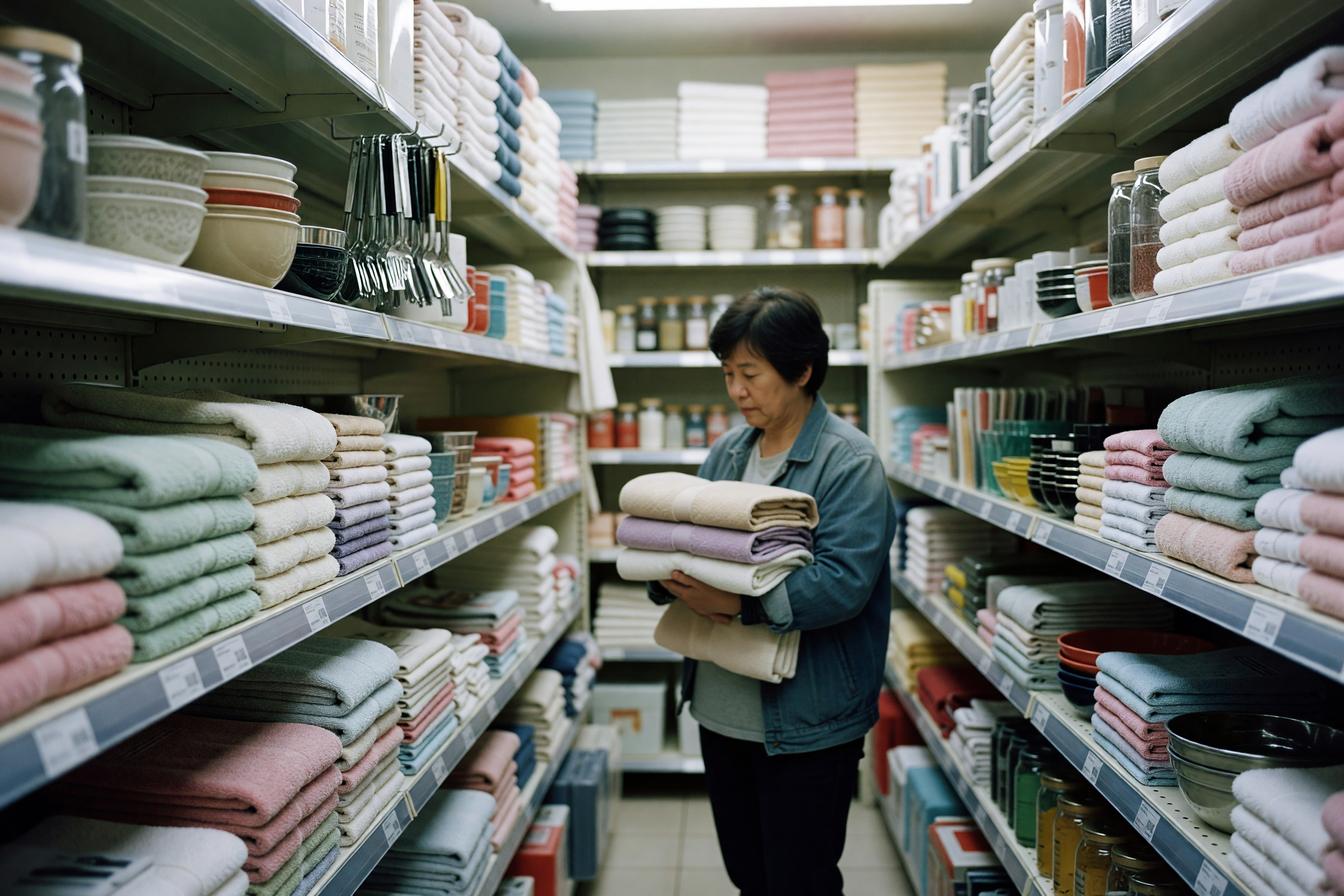 view across the store aisle while shopping
