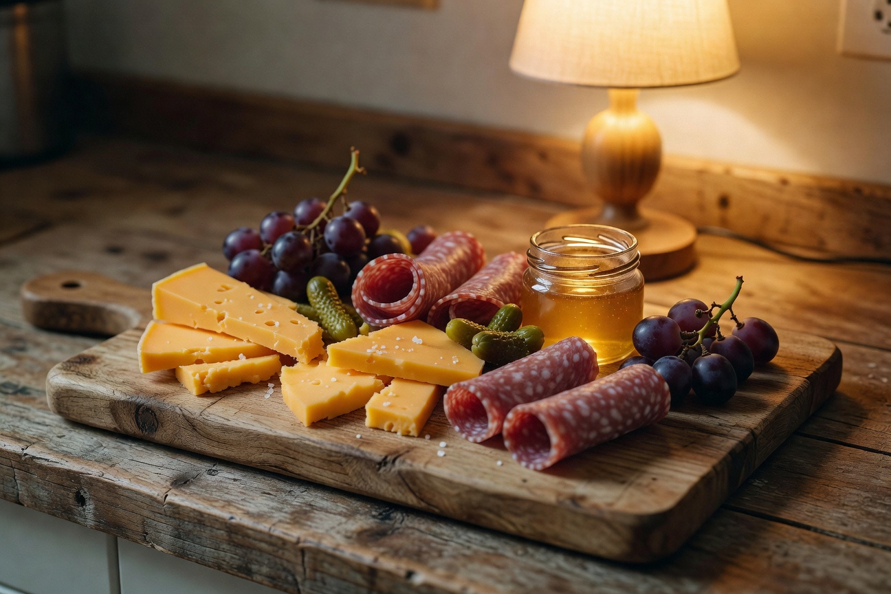 My attempt at a fancy charcuterie board before it all went wrong.