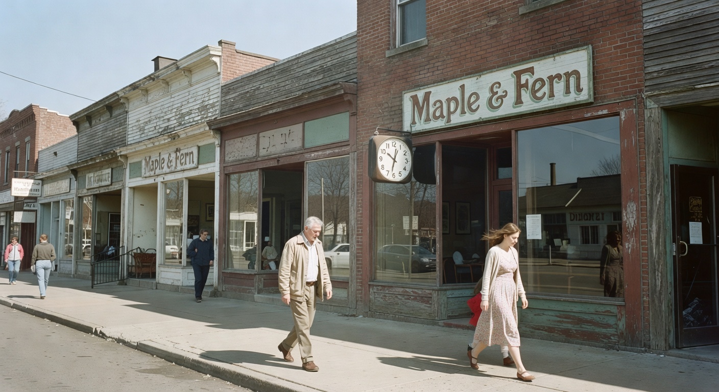 Quick snap of the street outside the cafe, love these old storefronts.