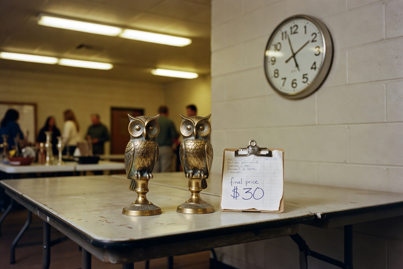 My winning bid on these quirky owl candle holders!