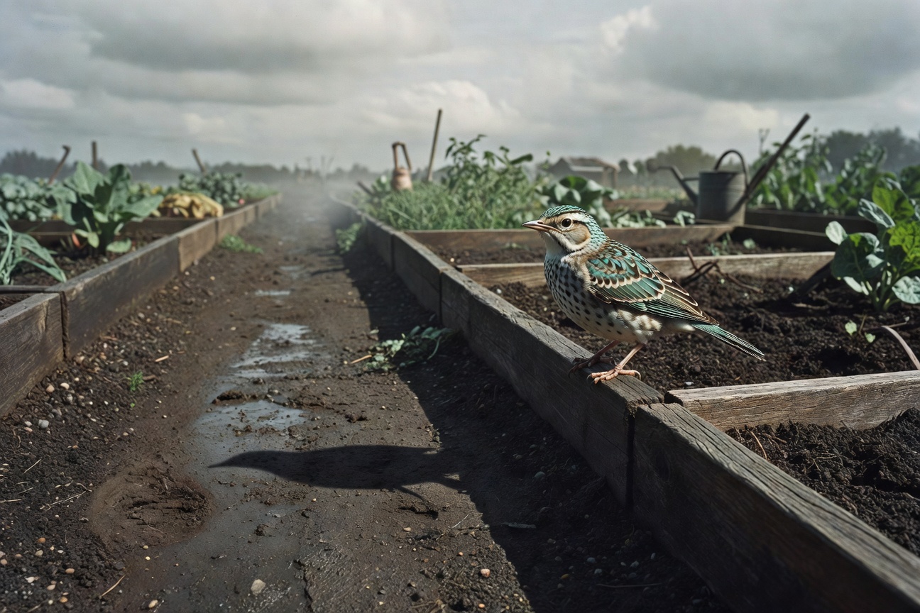 One of the pinthawks hanging out by the garden bed.