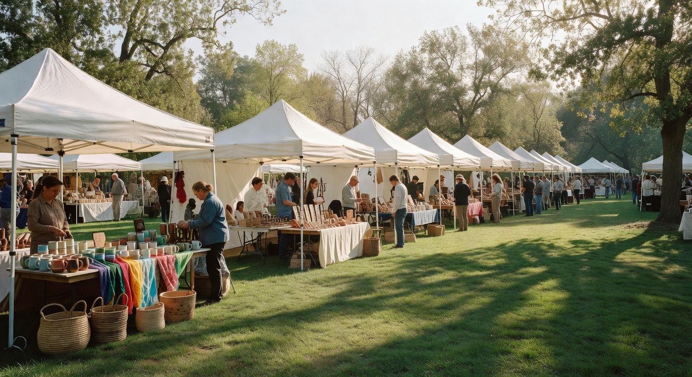 Craft fair in full swing at Millers Park this morning.