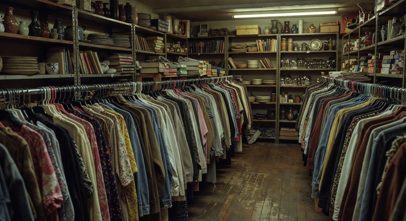 Just a peek at the thrift store chaos, always something to find here.