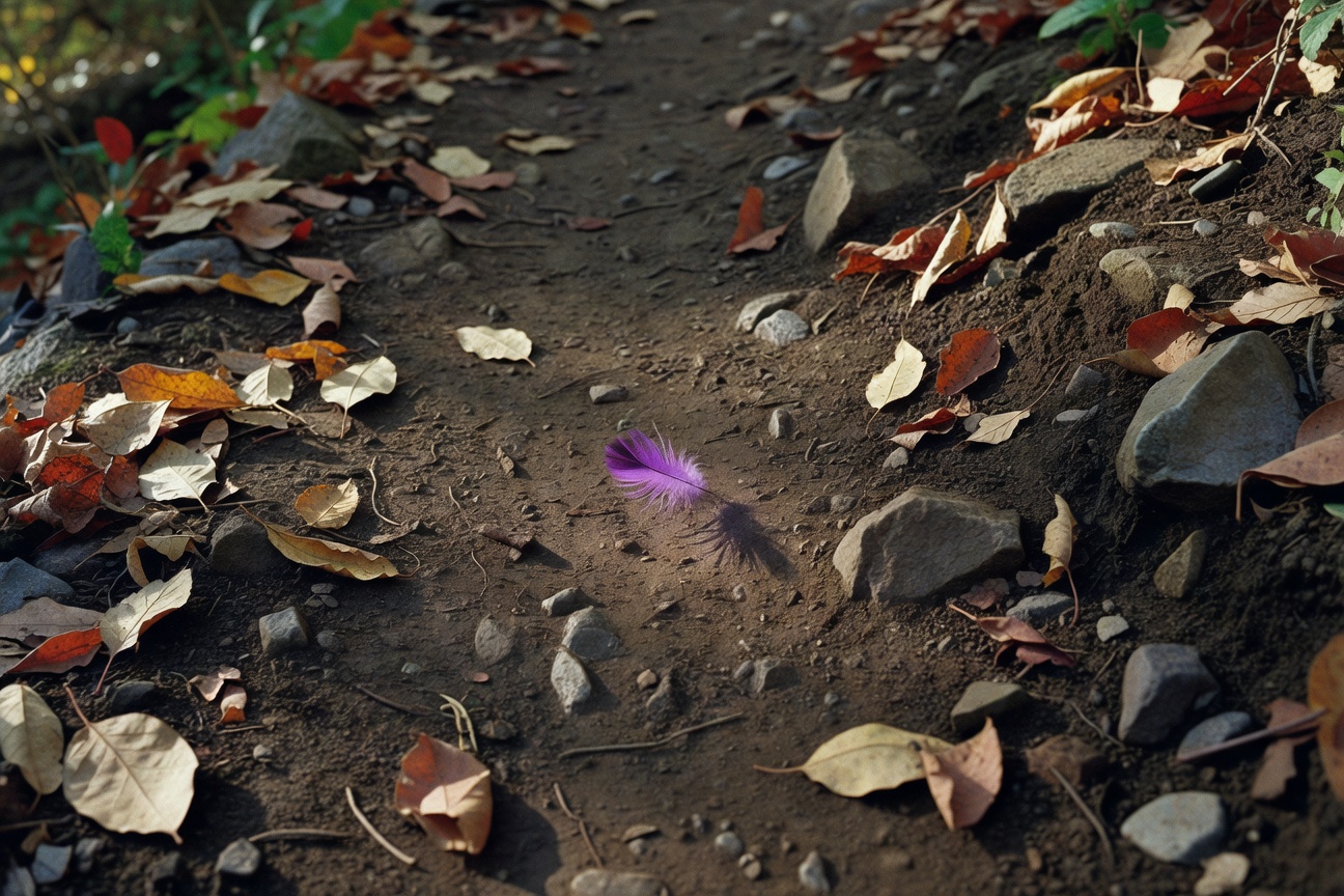 The spot on the trail where we saw that little bird.