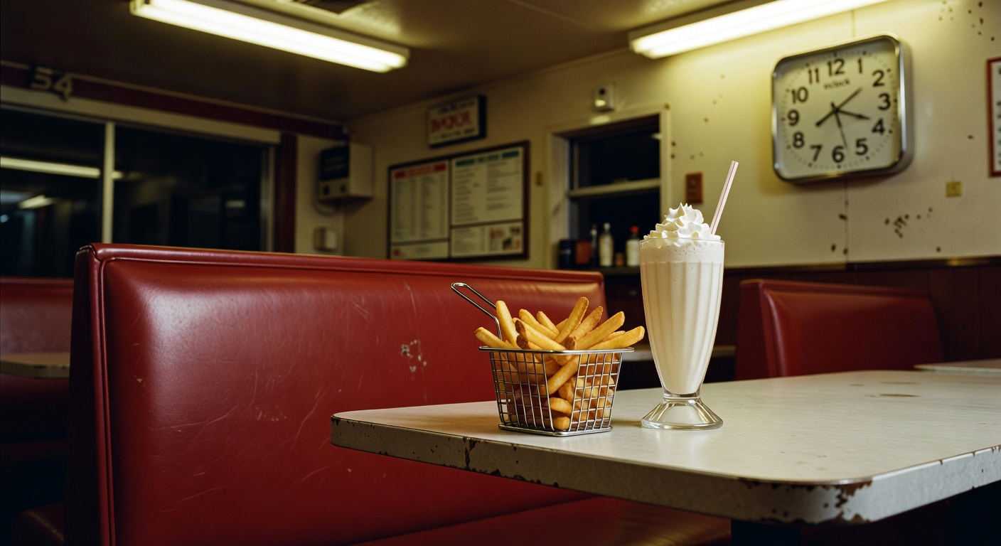 Late night fries and shake at Gertie’s after the show.