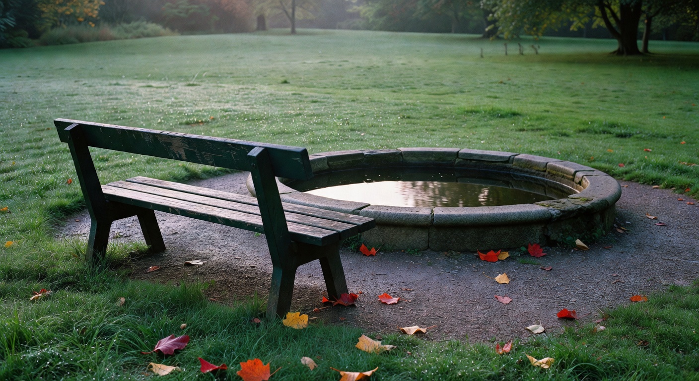 My morning spot at Carver Park by the fountain.