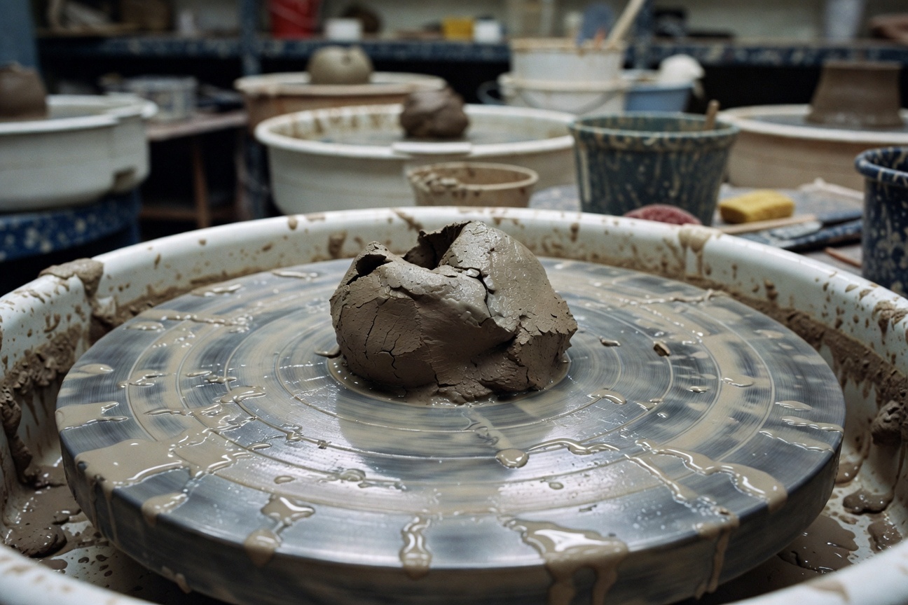 My sad attempt at a bowl on the pottery wheel.