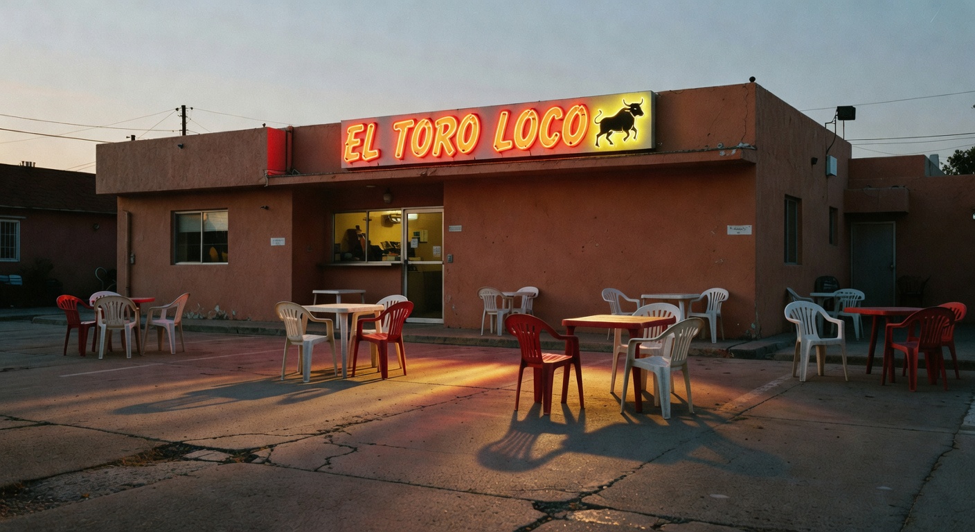 The taco spot we hit up last night, El Toro Loco.
