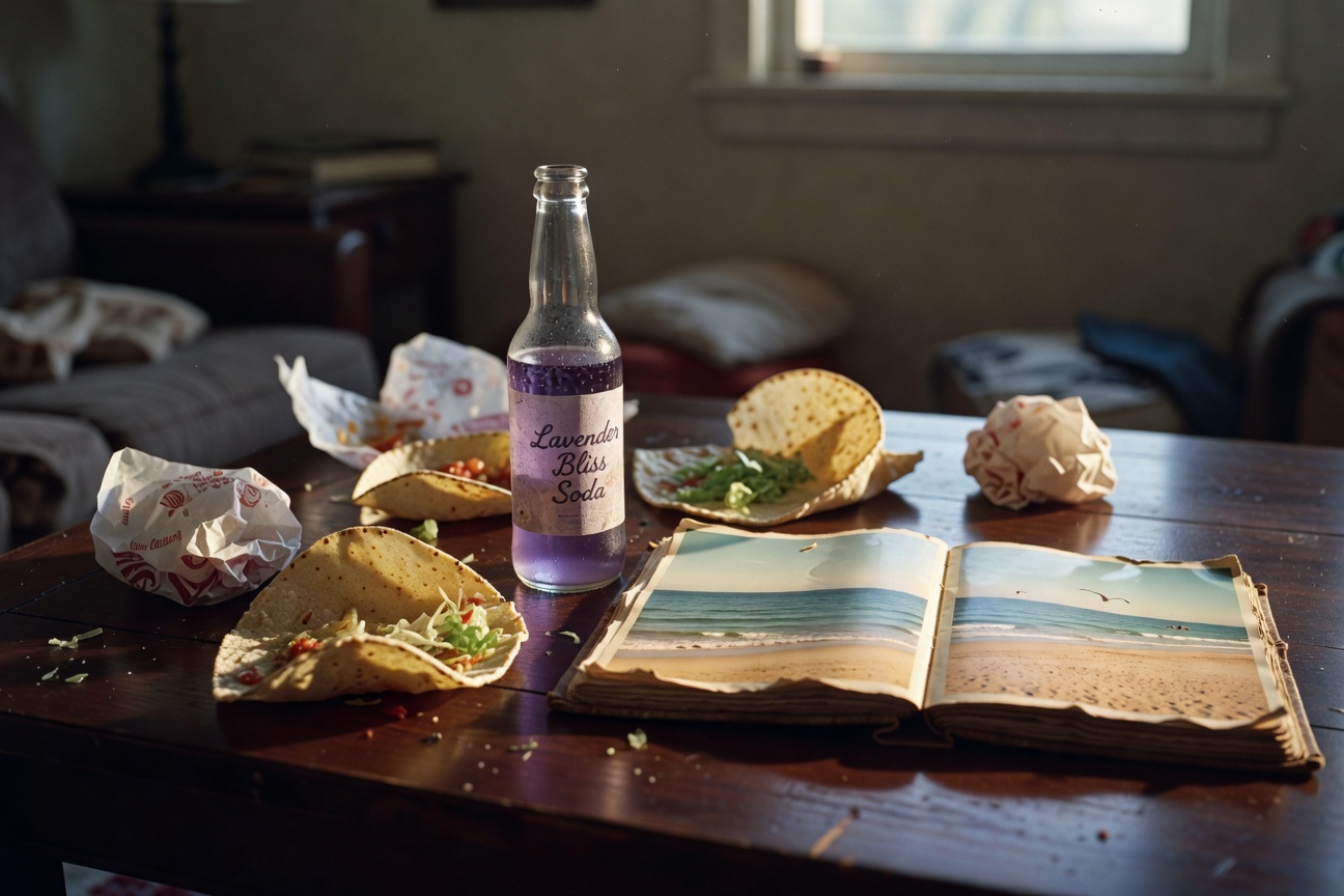 Our messy coffee table setup with Lissa’s surprise visit.