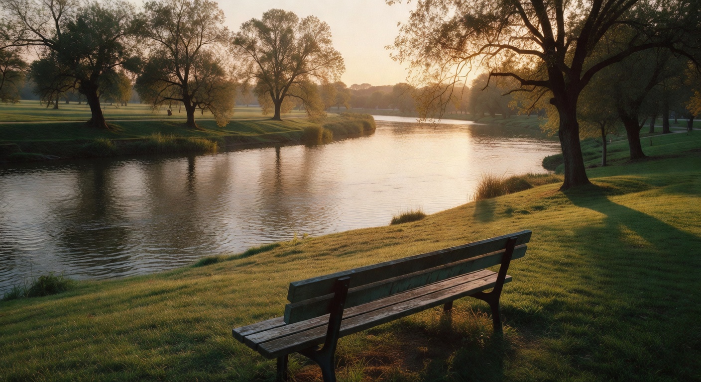 View of the river from our bench, love how peaceful it looks.