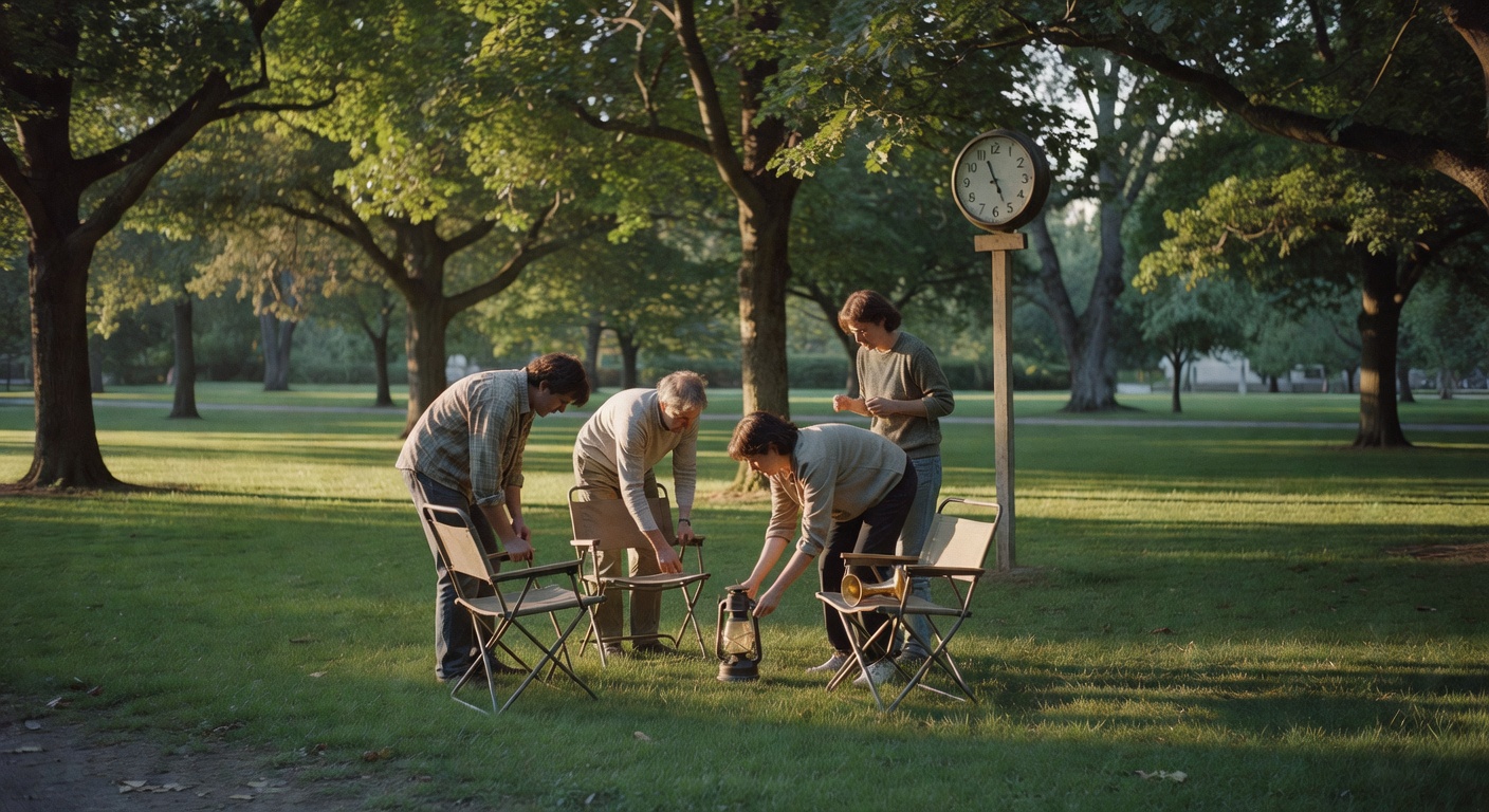Some folks setting up in the park, caught my eye with that little horn.