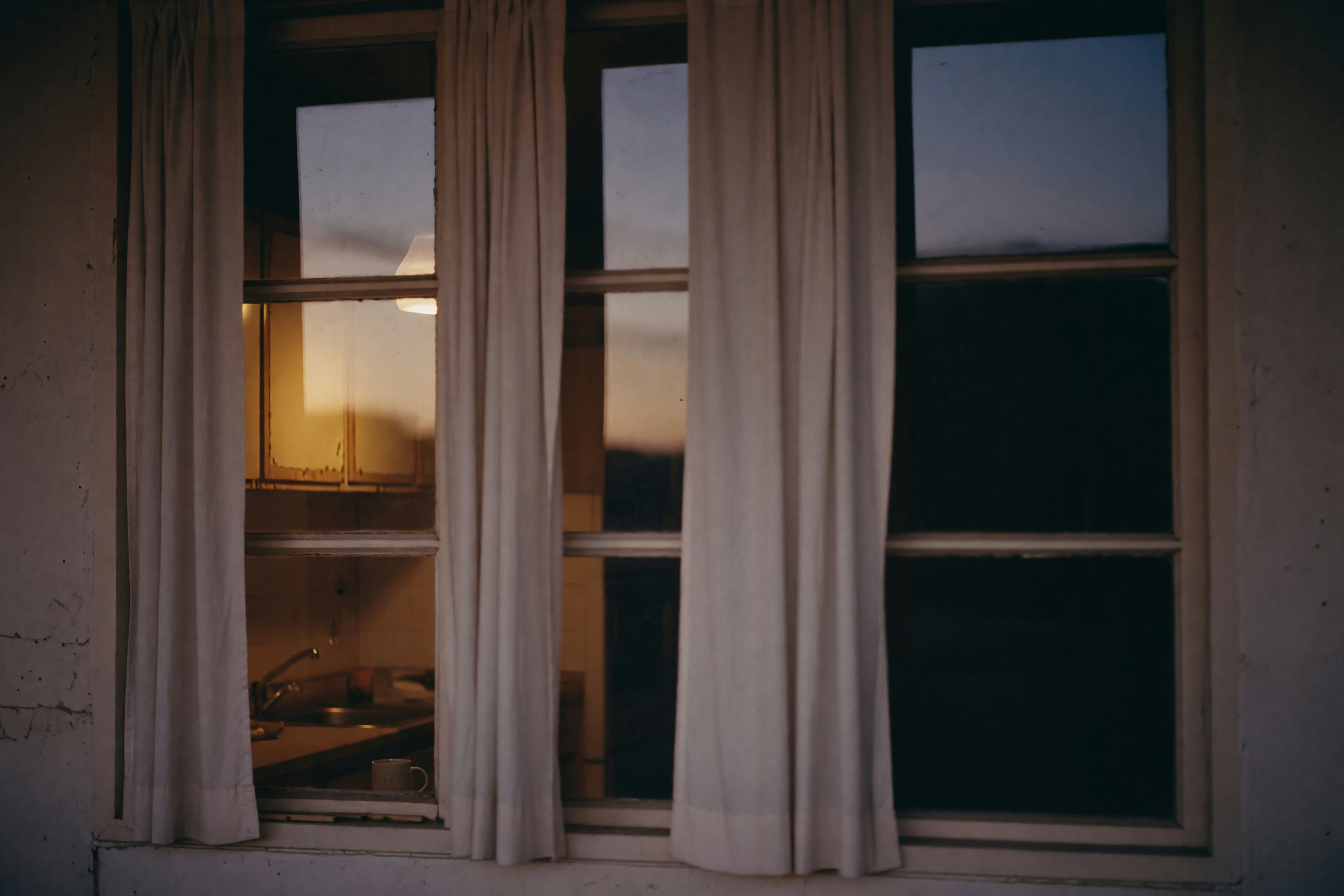 window after dinner, light looks off in one spot
